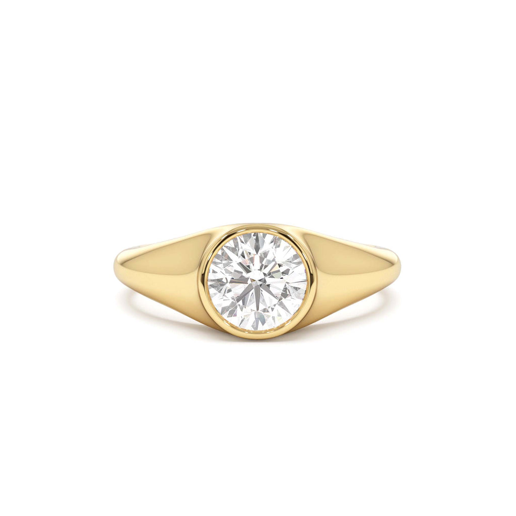 1.00 CTW 14K Round Shaped Lab Grown Diamond Ring by Orlina Fine