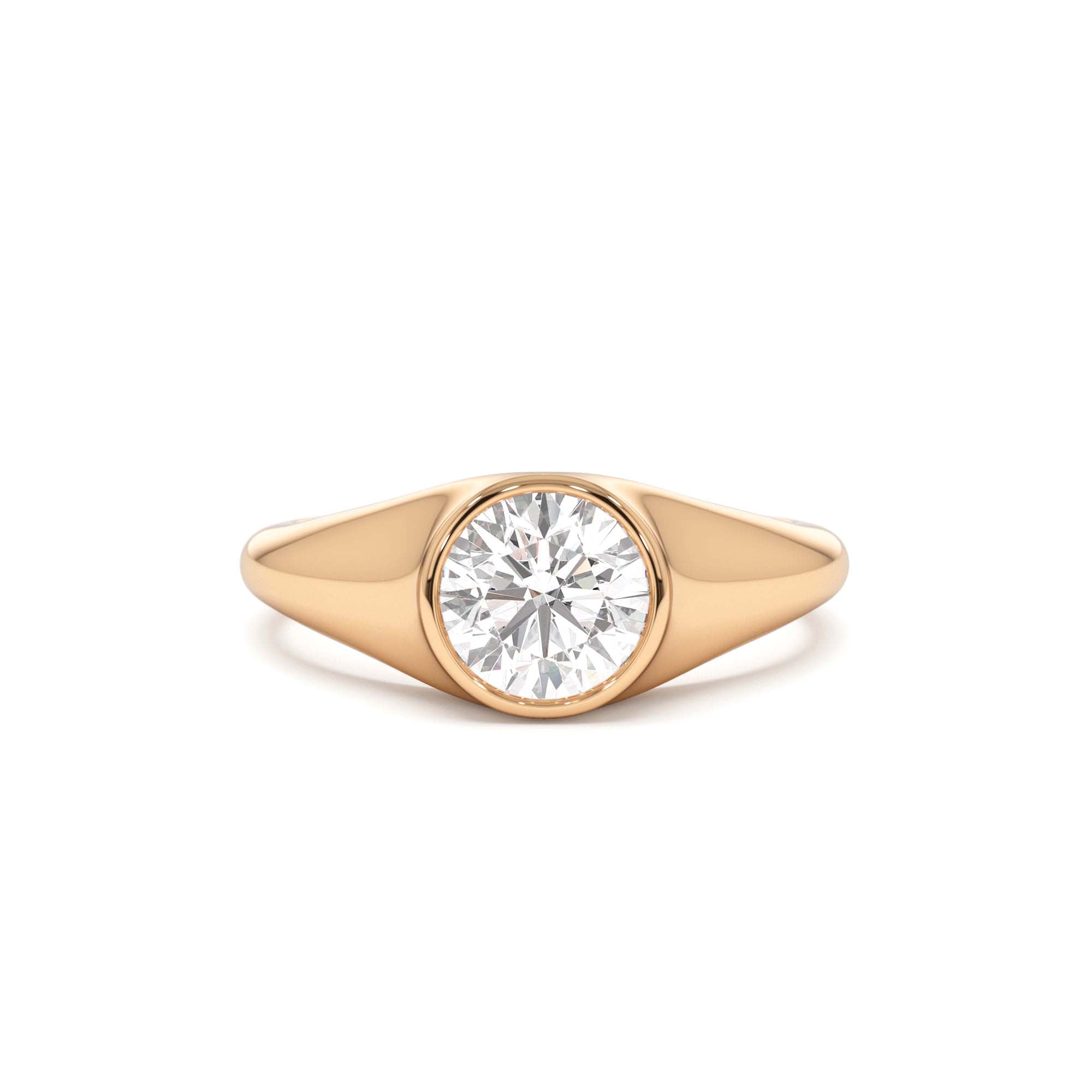 1.00 ctw 14k Round Shaped Lab Grown Diamond Ring - view 3