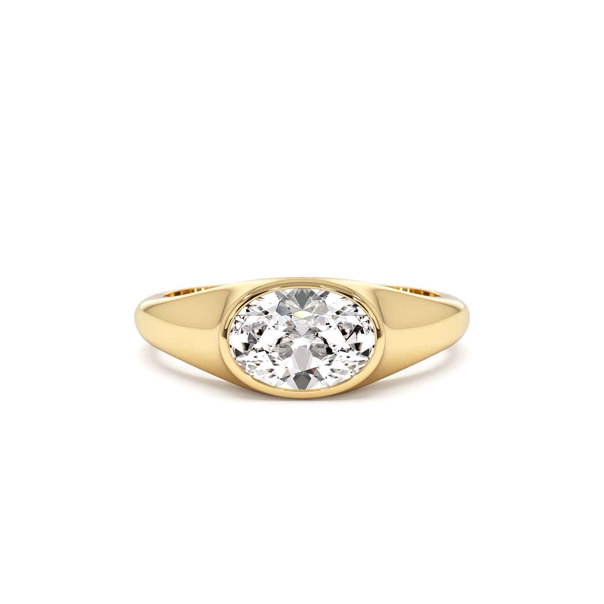 1.00 ctw 14k Oval Shape Lab Grown Diamond Ring by Orlina Fine