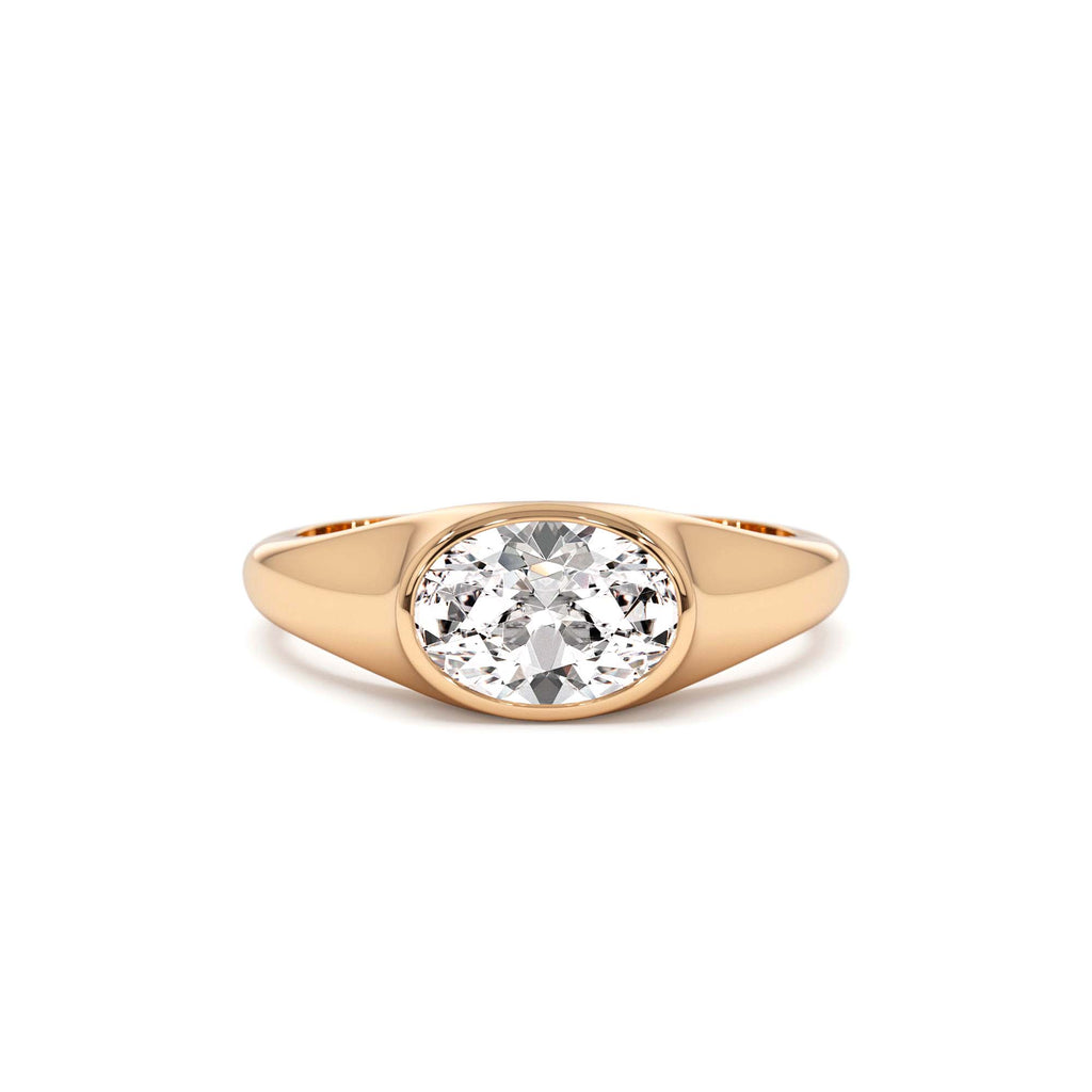 1.00 CTW 14K Oval Shape Lab Grown Diamond Ring - view 2
