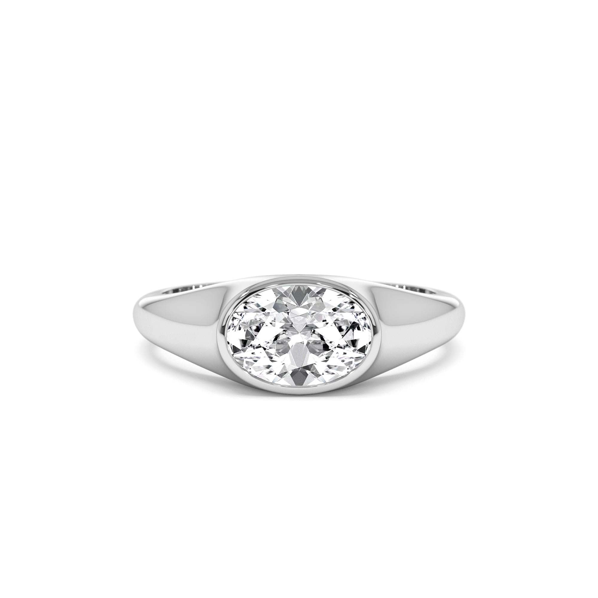 1.00 CTW 14K Oval Shape Lab Grown Diamond Ring - view 3