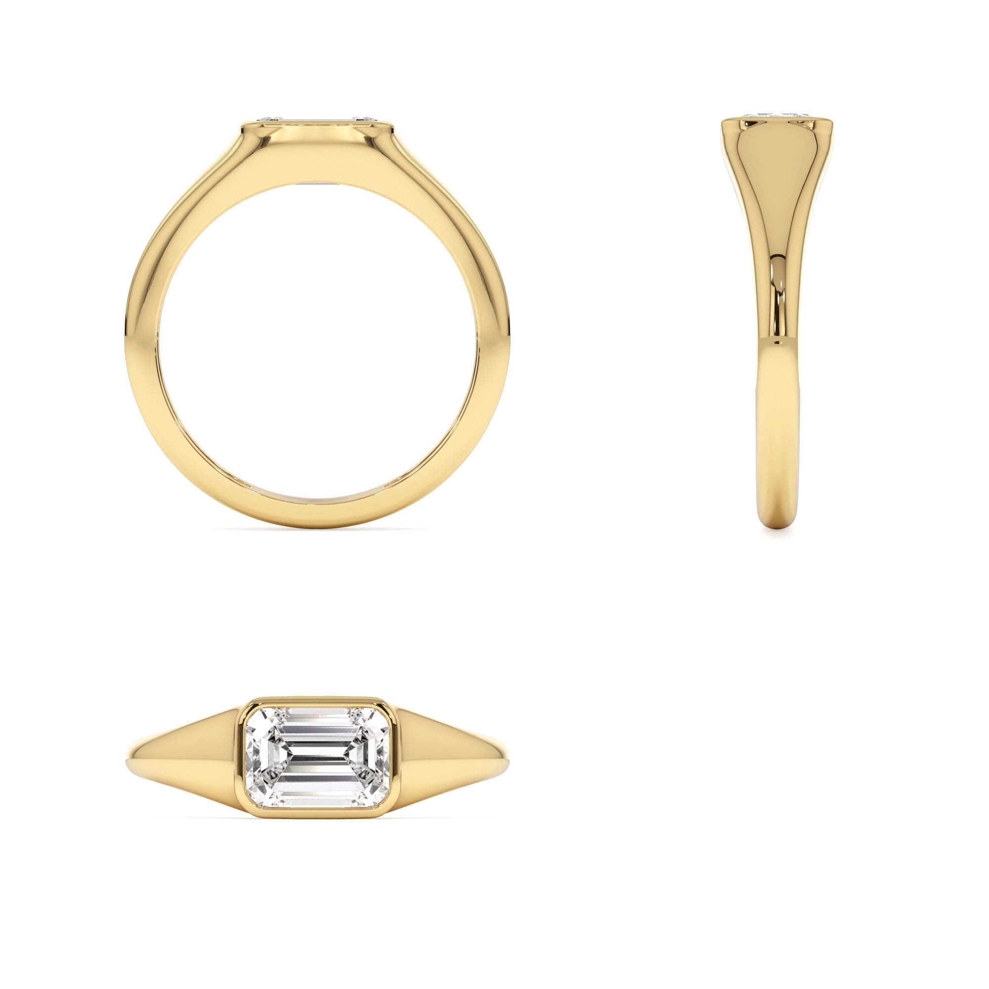 1.00 CTW 14K Emerald Cut Lab Grown Diamond Ring - view 5