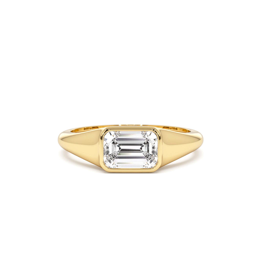 1.00 CTW 14K Emerald Cut Lab Grown Diamond Ring by Orlina Fine