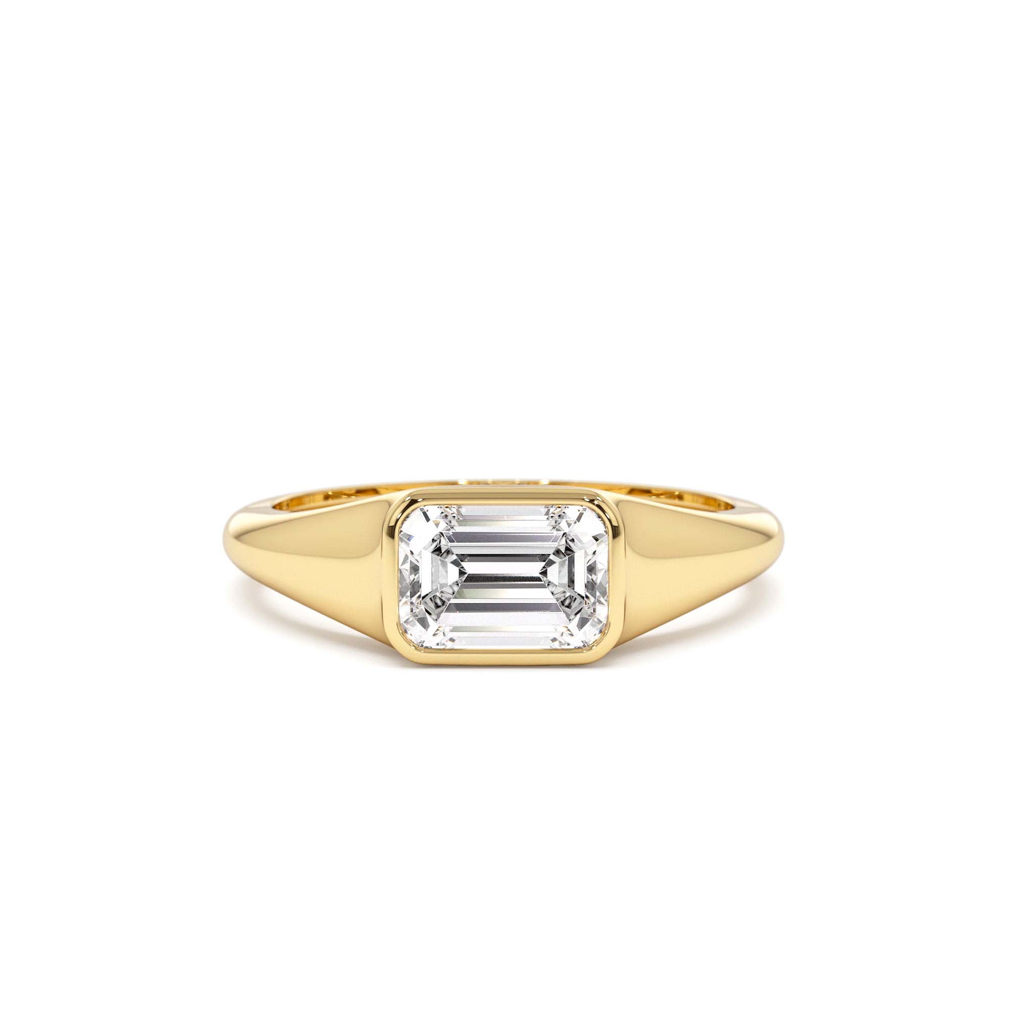1.00 CTW 14K Emerald Cut Lab Grown Diamond Ring by Orlina Fine