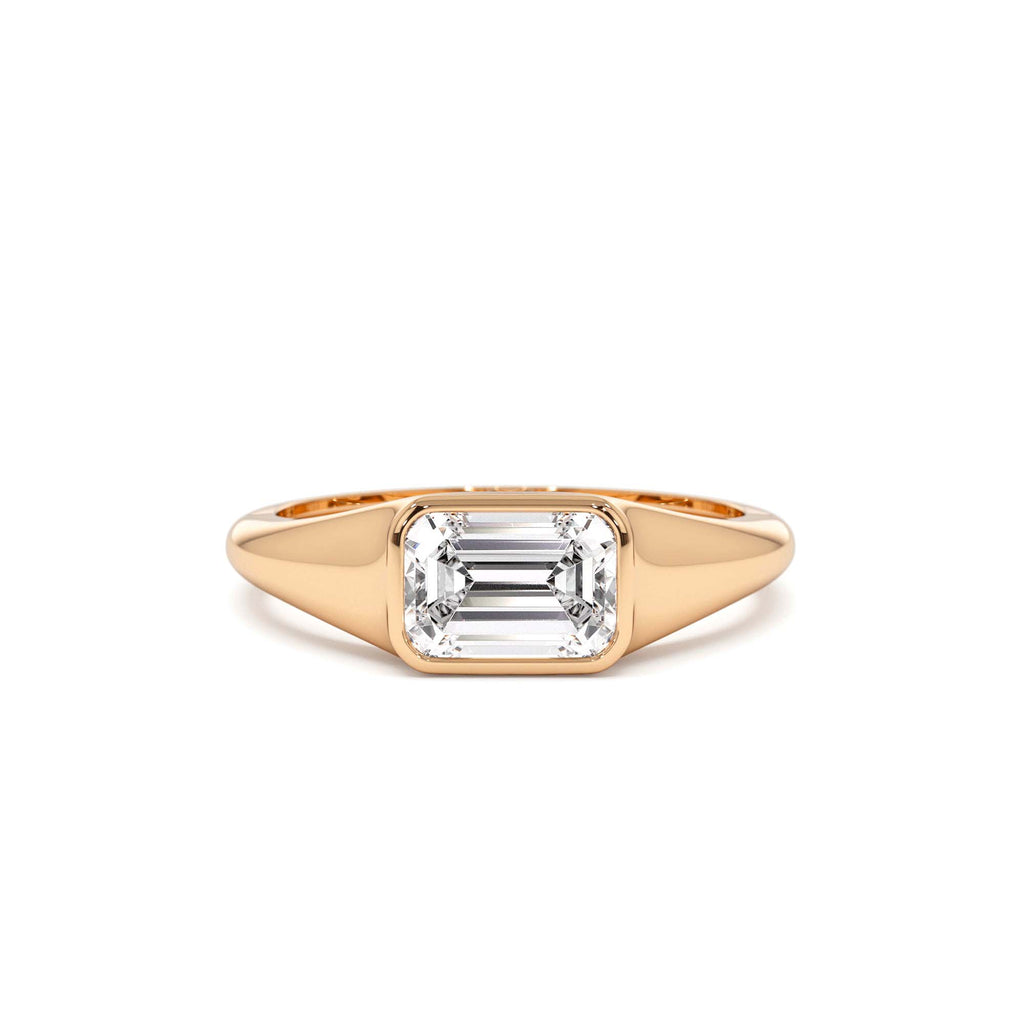 1.00 ctw 14k Emerald Cut Lab Grown Diamond Ring - view 2