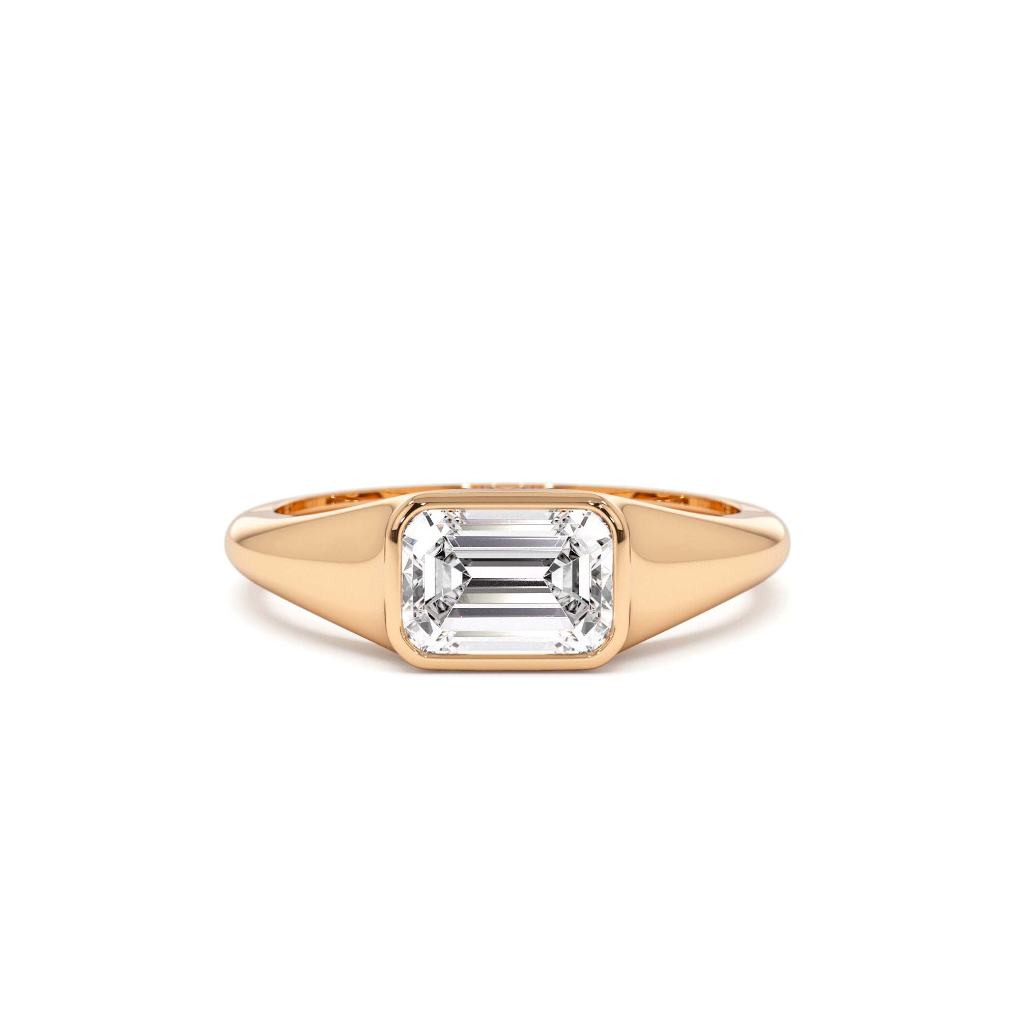 1.00 ctw 14k Emerald Cut Lab Grown Diamond Ring - view 2