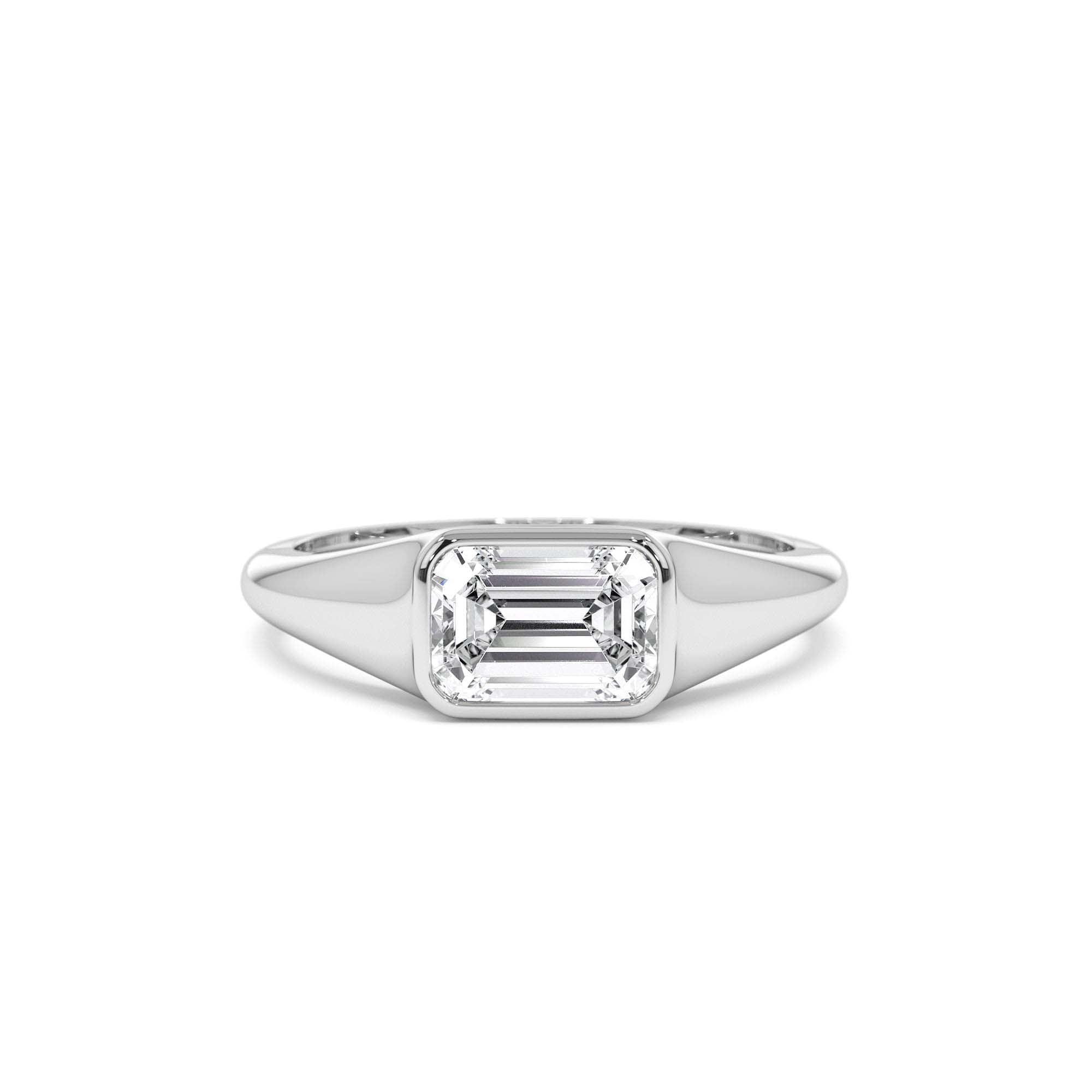 1.00 CTW 14K Emerald Cut Lab Grown Diamond Ring - view 3
