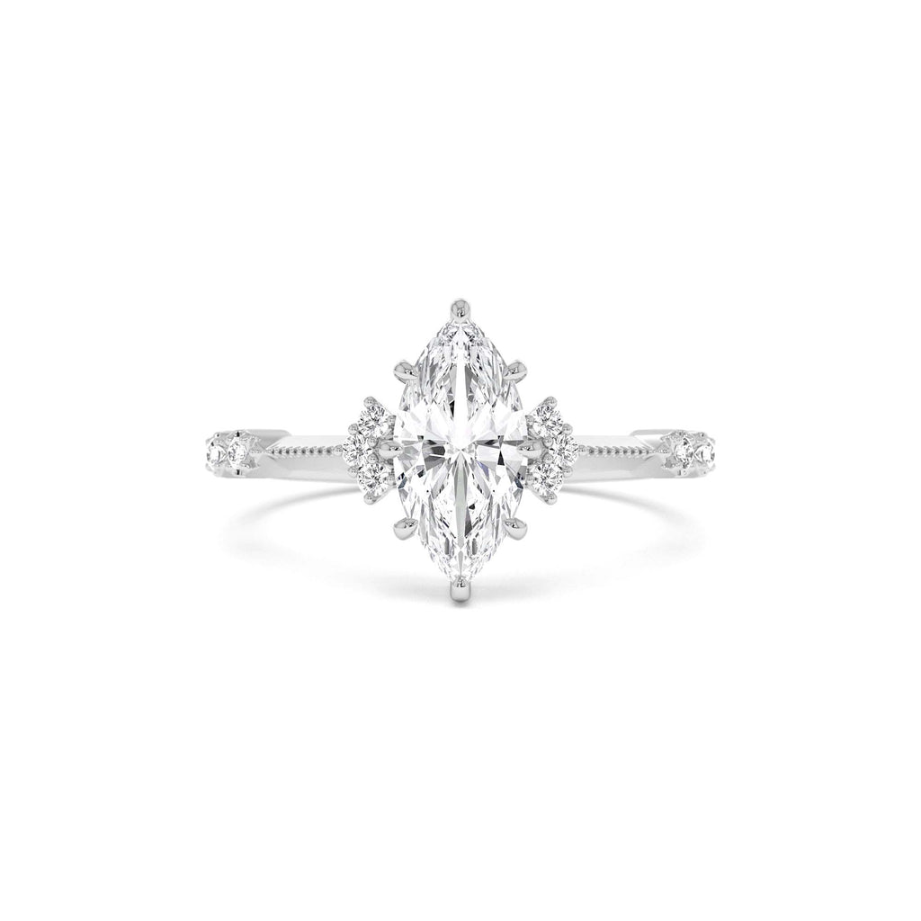 1.10 CTW 14K Art Deco Marquise Shaped Lab Grown Diamond Enagement Ring - view 3