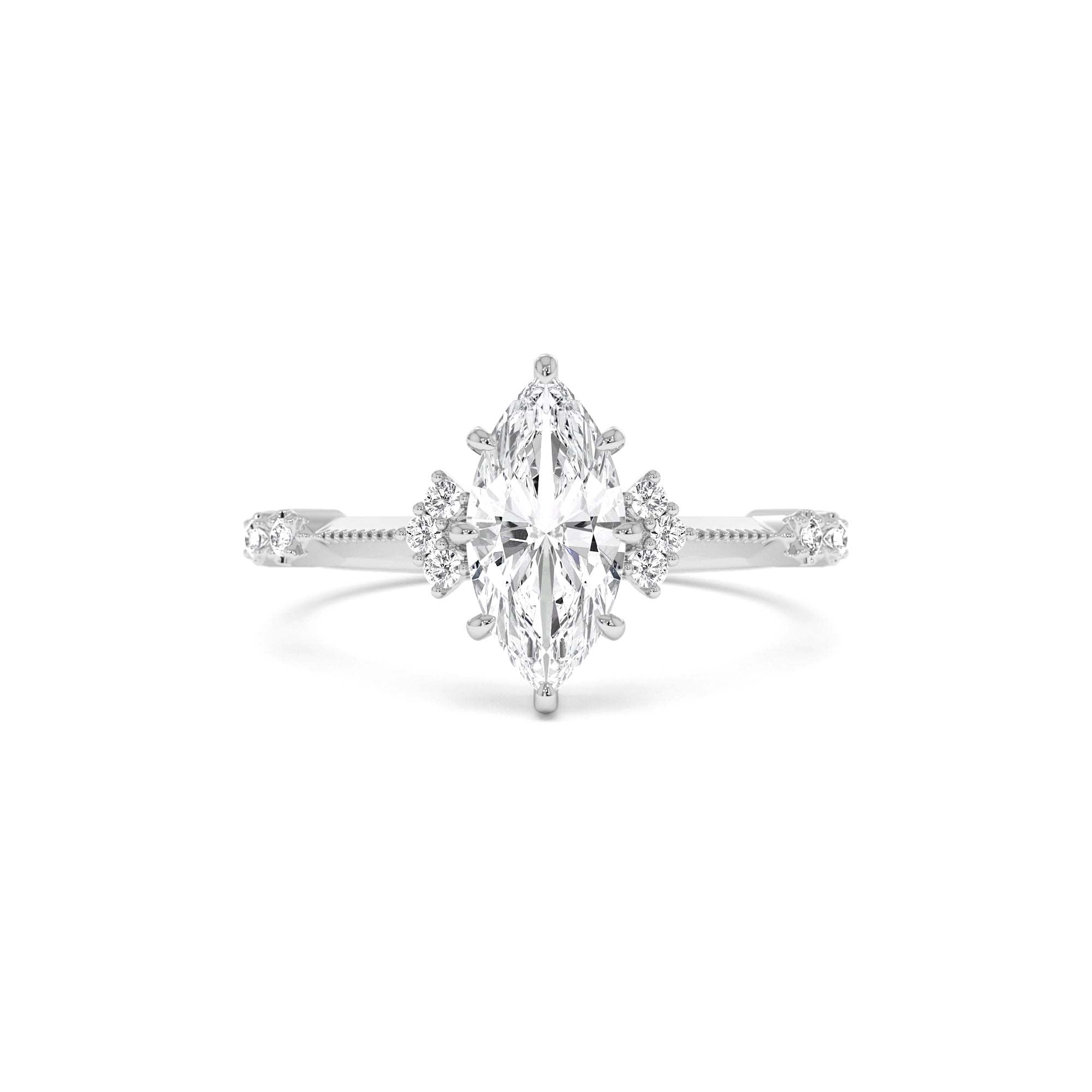 1.10 CTW 14K Art Deco Marquise Shaped Lab Grown Diamond Enagement Ring - view 3