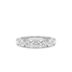 0.95 CTW 14K Bezel Setting Emerald Cut & Round Lab Grown Diamond Wedding Ring - view 2