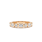 0.95 CTW 14K Bezel Setting Emerald Cut & Round Lab Grown Diamond Wedding Ring - view 3
