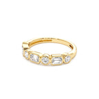 0.95 CTW 14K Bezel Setting Emerald Cut & Round Lab Grown Diamond Wedding Ring - view 4