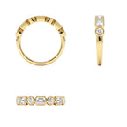 0.95 CTW 14K Bezel Setting Emerald Cut & Round Lab Grown Diamond Wedding Ring - view 5