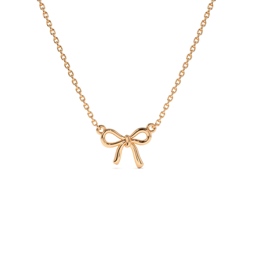 14Kt Plain Gold Ribbon Necklace - view 2