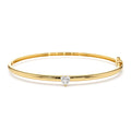 14K Heart Shape Diamond Solitaire Bangle by Orlina Fine