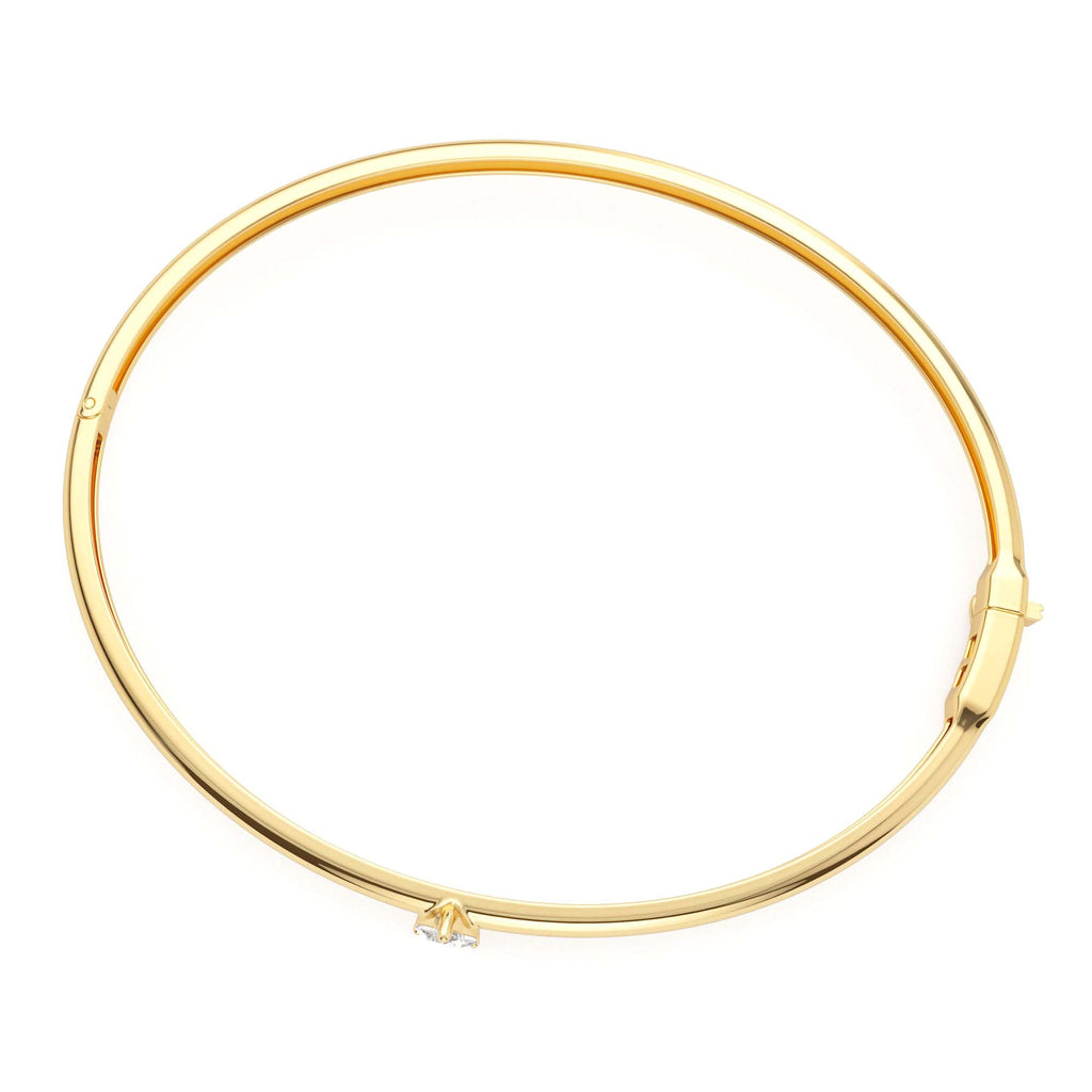 14K Heart Shape Diamond Solitaire Bangle - view 4