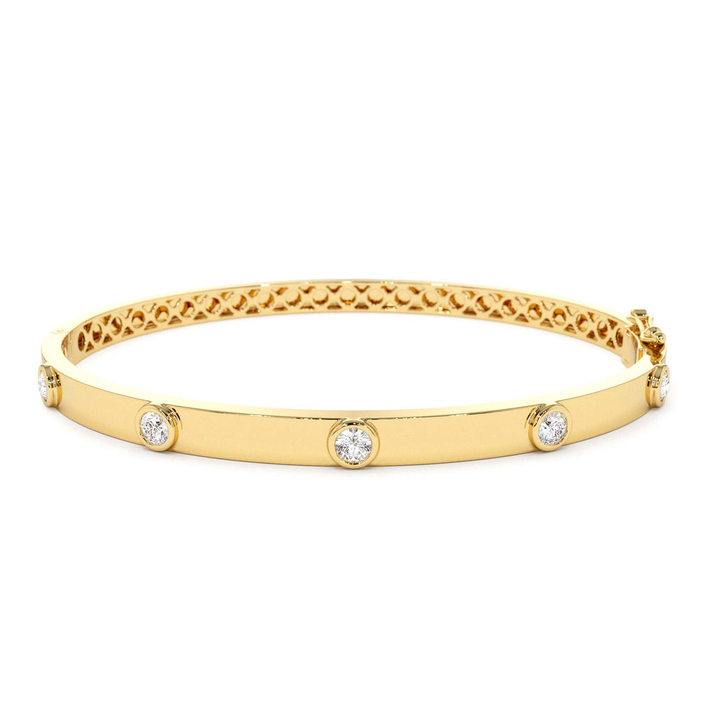 14K Gold 0.50Ct Round Diamond Bangle Bracelet by Orlina Fine