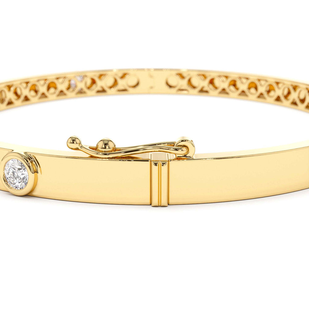 14K Gold 0.50Ct Round Diamond Bangle Bracelet - view 6