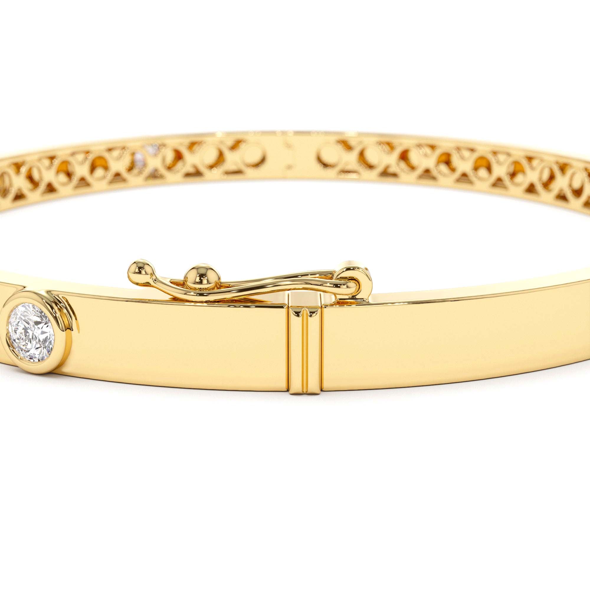 14K Gold 0.50Ct Round Diamond Bangle Bracelet - view 6