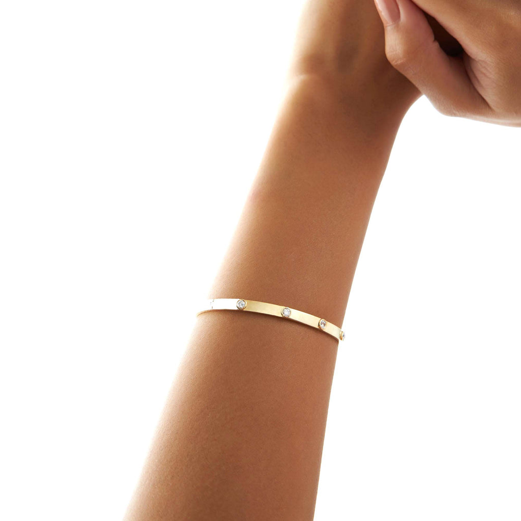 14K Gold 0.50Ct Round Diamond Bangle Bracelet - view 2