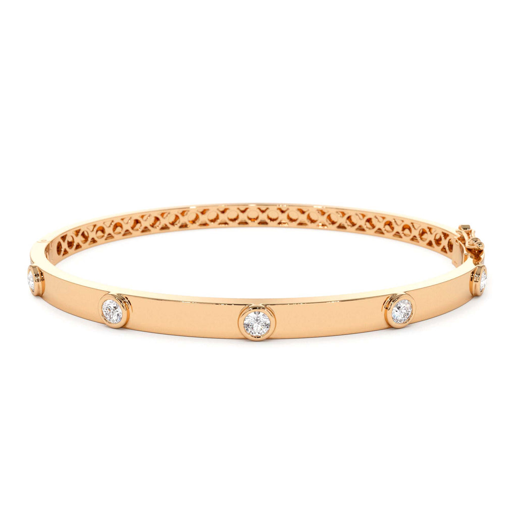 14K Gold 0.50Ct Round Diamond Bangle Bracelet - view 3