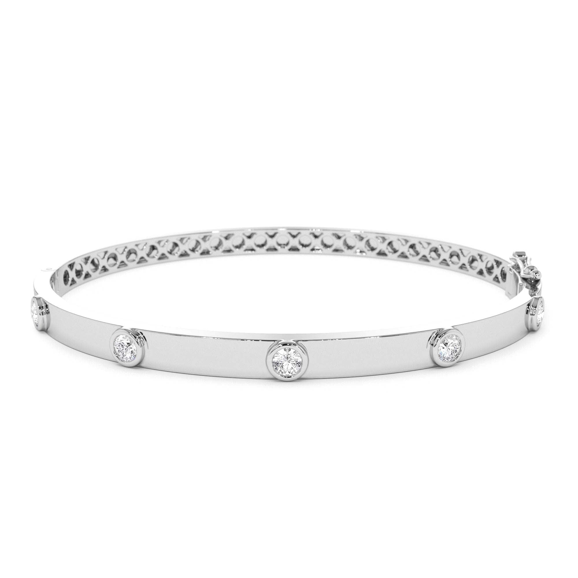 14K Gold 0.50Ct Round Diamond Bangle Bracelet - view 4