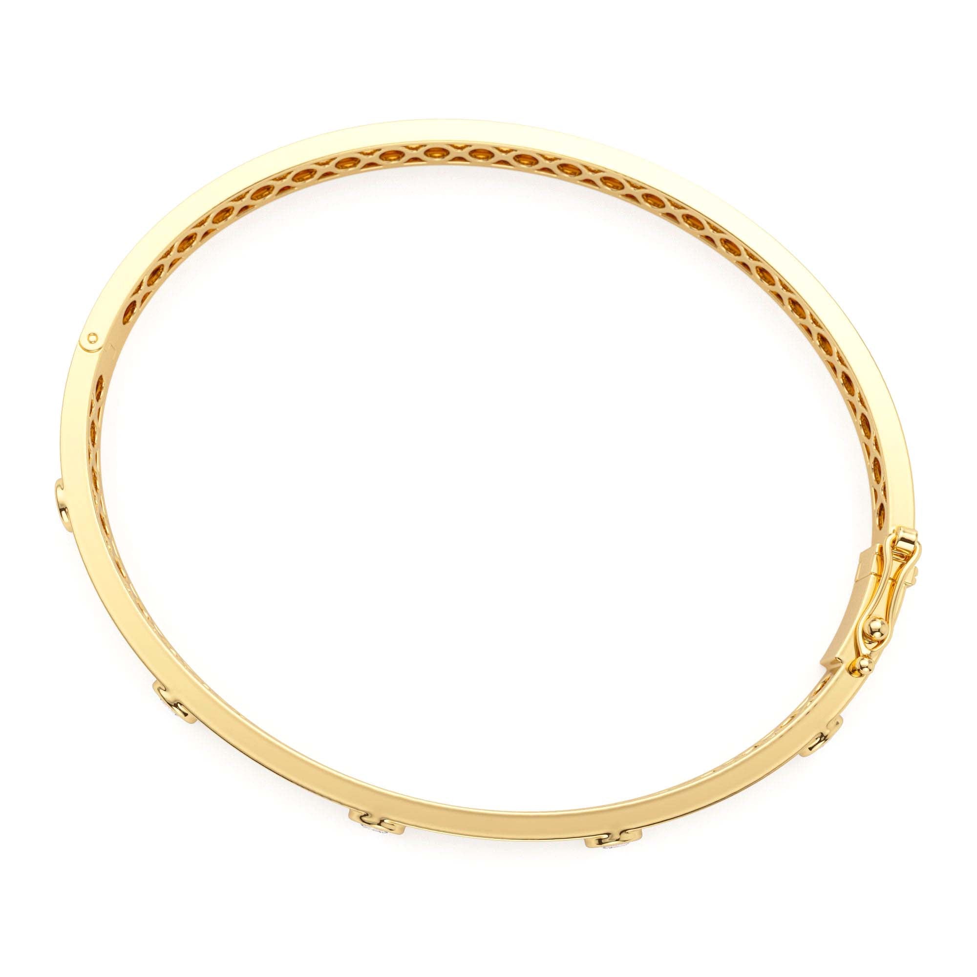 14K Gold 0.50Ct Round Diamond Bangle Bracelet - view 5