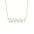 14K Dainty Layering Diamond Name Necklace by Orlina Fine
