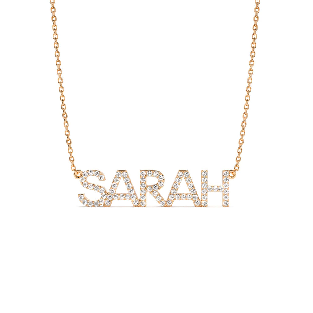 14K Dainty Layering Diamond Name Necklace - view 2