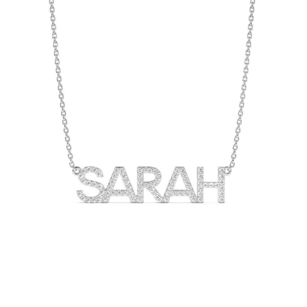 14K Dainty Layering Diamond Name Necklace - view 3
