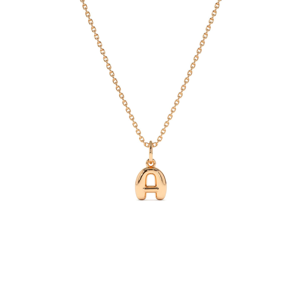14K Bubble Letter Necklace - view 3