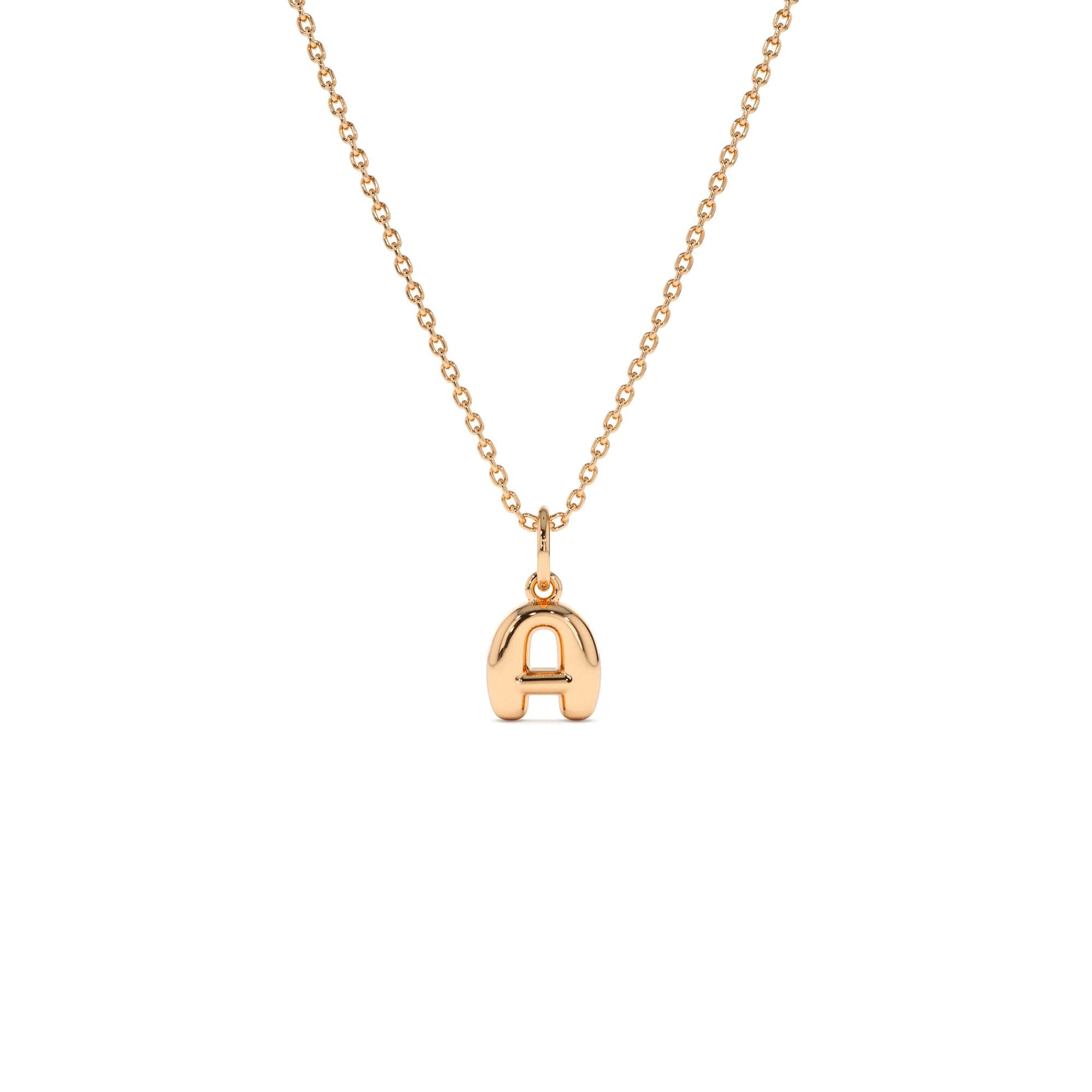 14K Bubble Letter Necklace - view 3