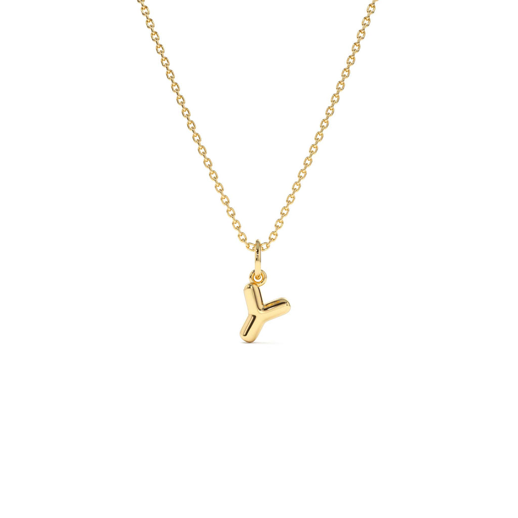 14K Bubble Letter Necklace - view 4