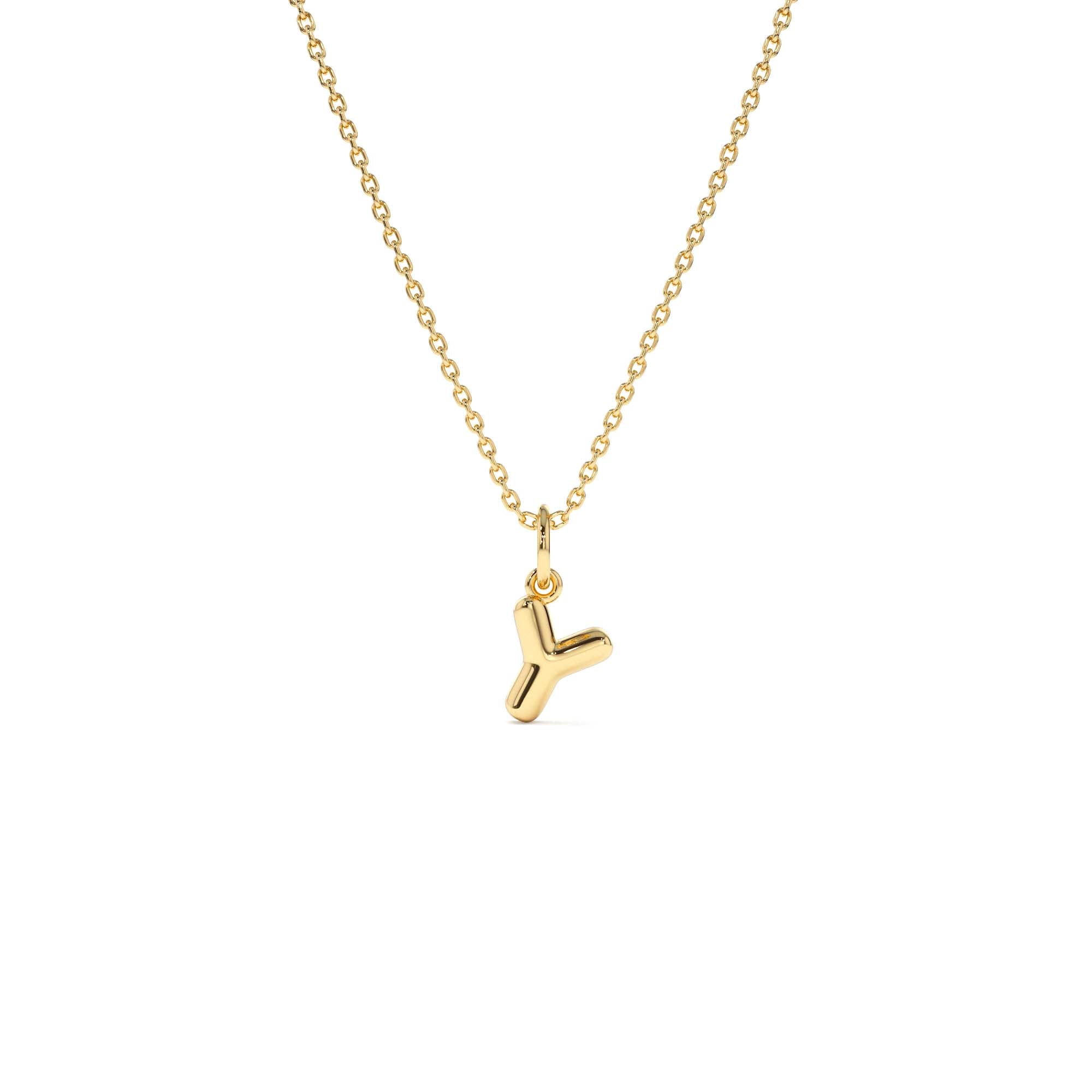 14K Bubble Letter Necklace - view 4