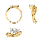1.55 CTW 14K Lab Grown Pear Shaped Wave Diamond Engagement Ring - view 5