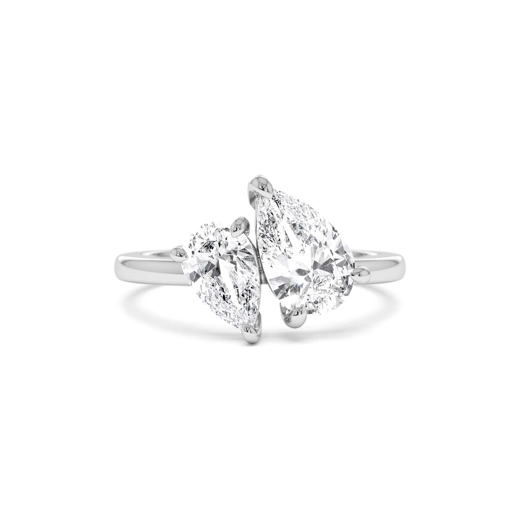 2.05 ctw 14k Toi et Moi Pear Shaped Lab Grown Diamond Ring - view 2