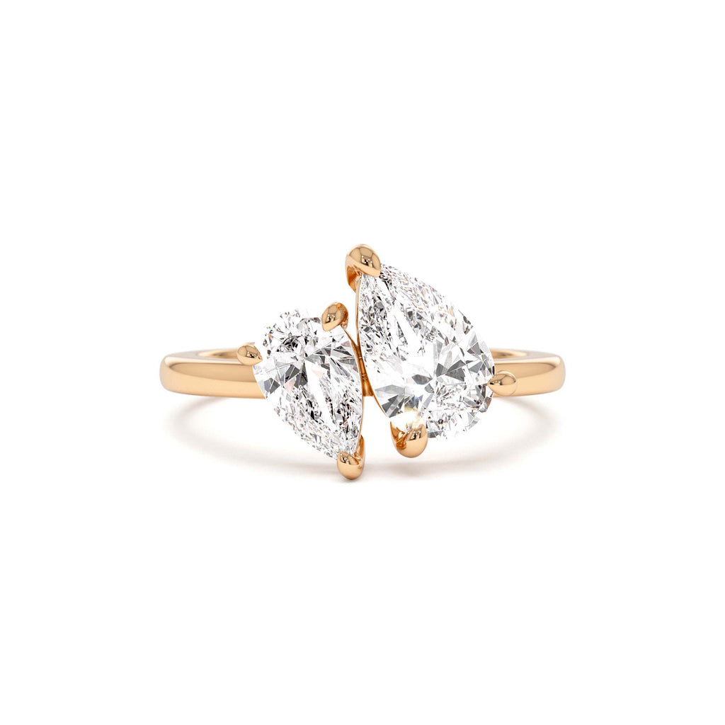 2.05 ctw 14k Toi et Moi Pear Shaped Lab Grown Diamond Ring - view 3