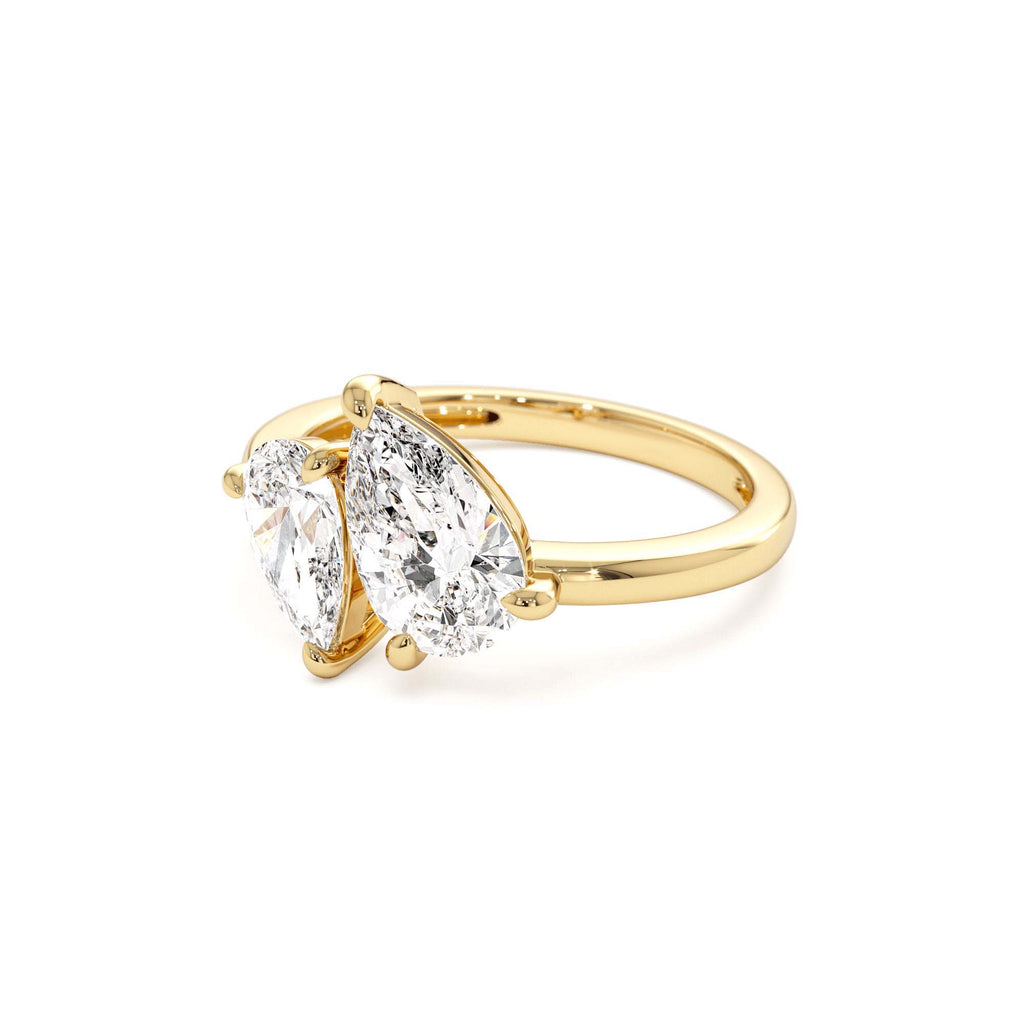 2.05 CTW 14K Toi et Moi Pear Shaped Lab Grown Diamond Ring - view 4