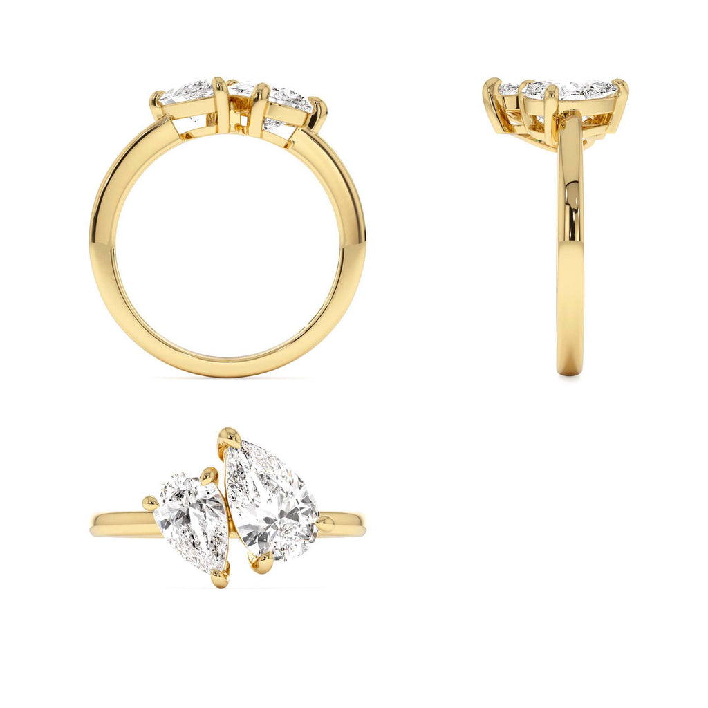 2.05 ctw 14k Toi et Moi Pear Shaped Lab Grown Diamond Ring - view 5