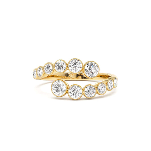 14k Bypass Curve Bezel Setting Diamond Ring by Orlina Fine