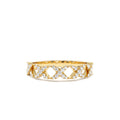 14k Pave Setting Round Diamond X Ring by Orlina Fine