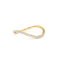 14k Waive Design Micro Pave Diamond Ring by Orlina Fine