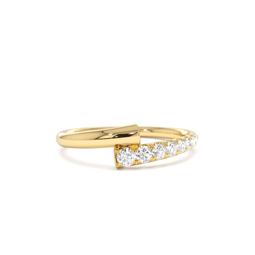 14k Bypass Gold & Pave Diamond Ring by Orlina Fine