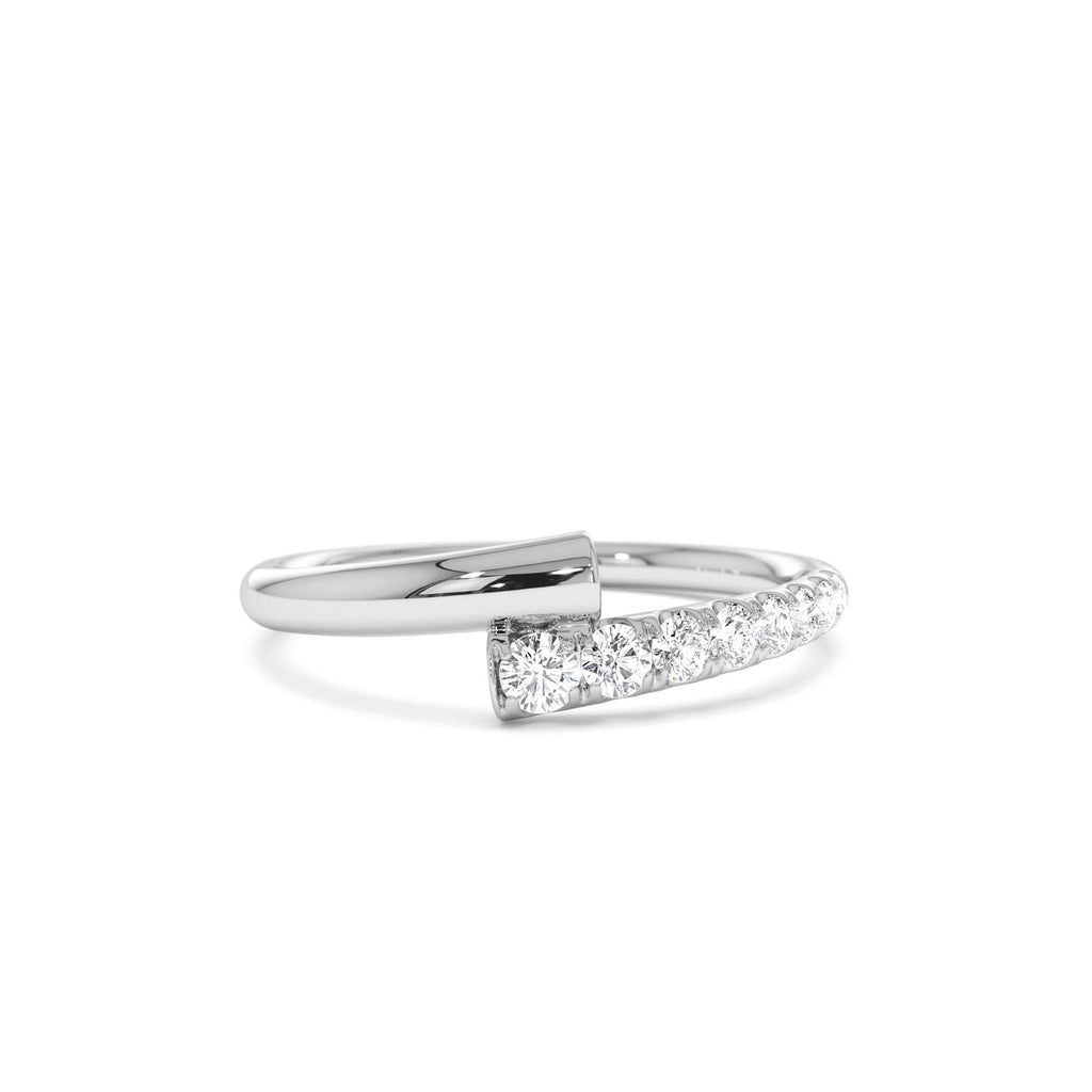 14k Bypass Gold & Pave Diamond Ring - view 3