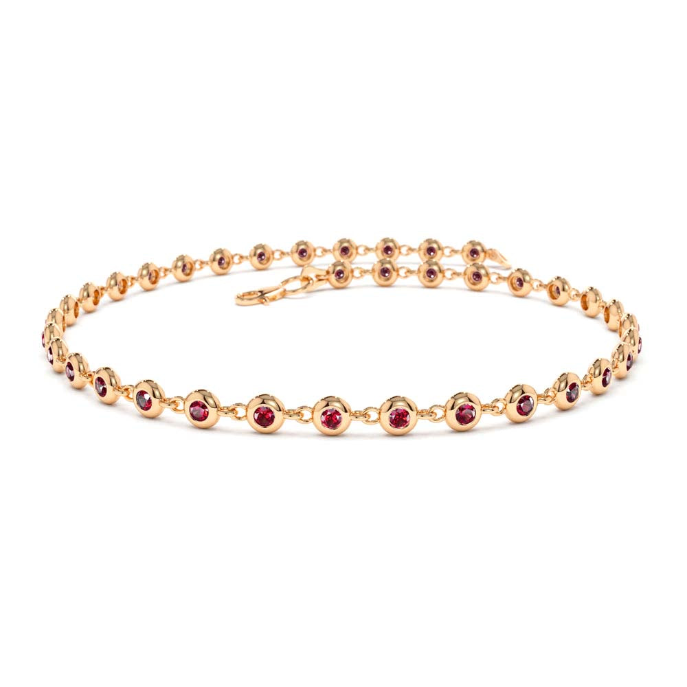 14k Bezel Set Ruby Tennis Bracelet - view 2