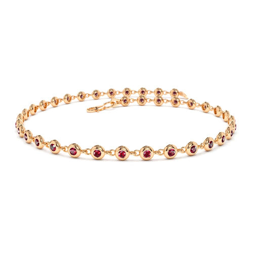 14k Bezel Set Ruby Tennis Bracelet - view 2