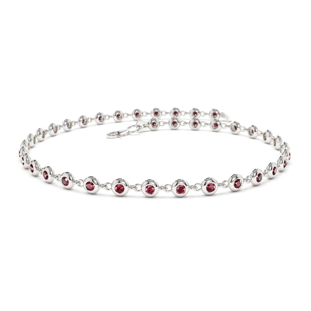 14k Bezel Set Ruby Tennis Bracelet - view 3