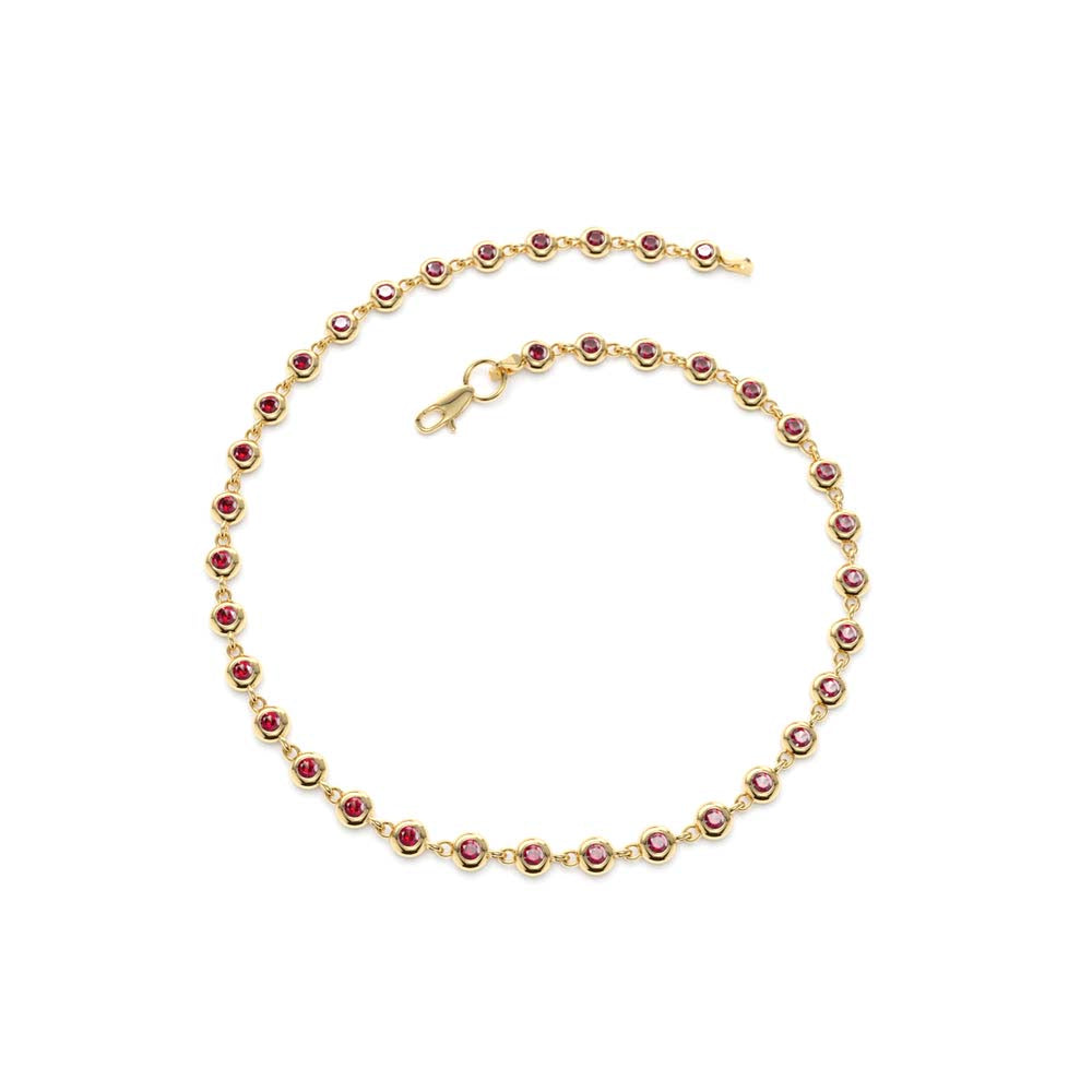 14k Bezel Set Ruby Tennis Bracelet - view 4