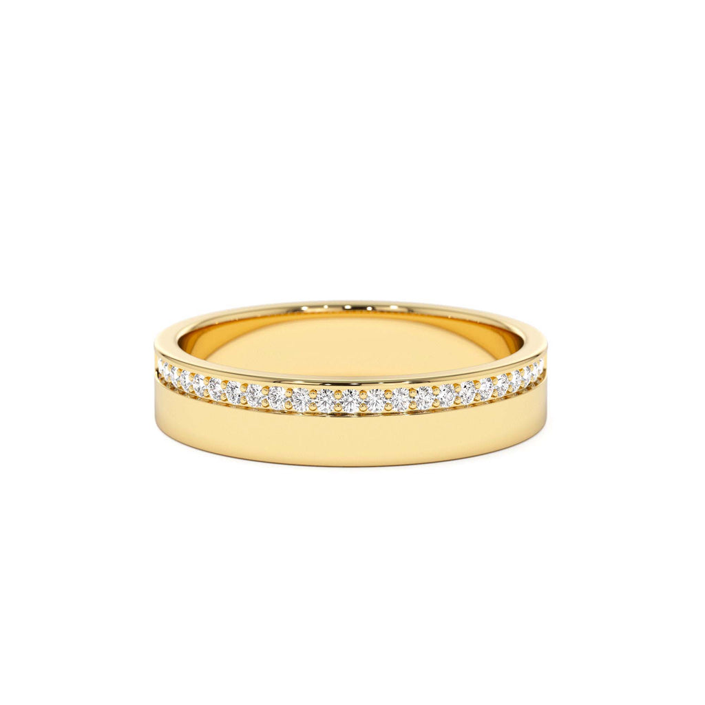 14K 4MM Half Eternity Diamond Wedding Band by Orlina Fine