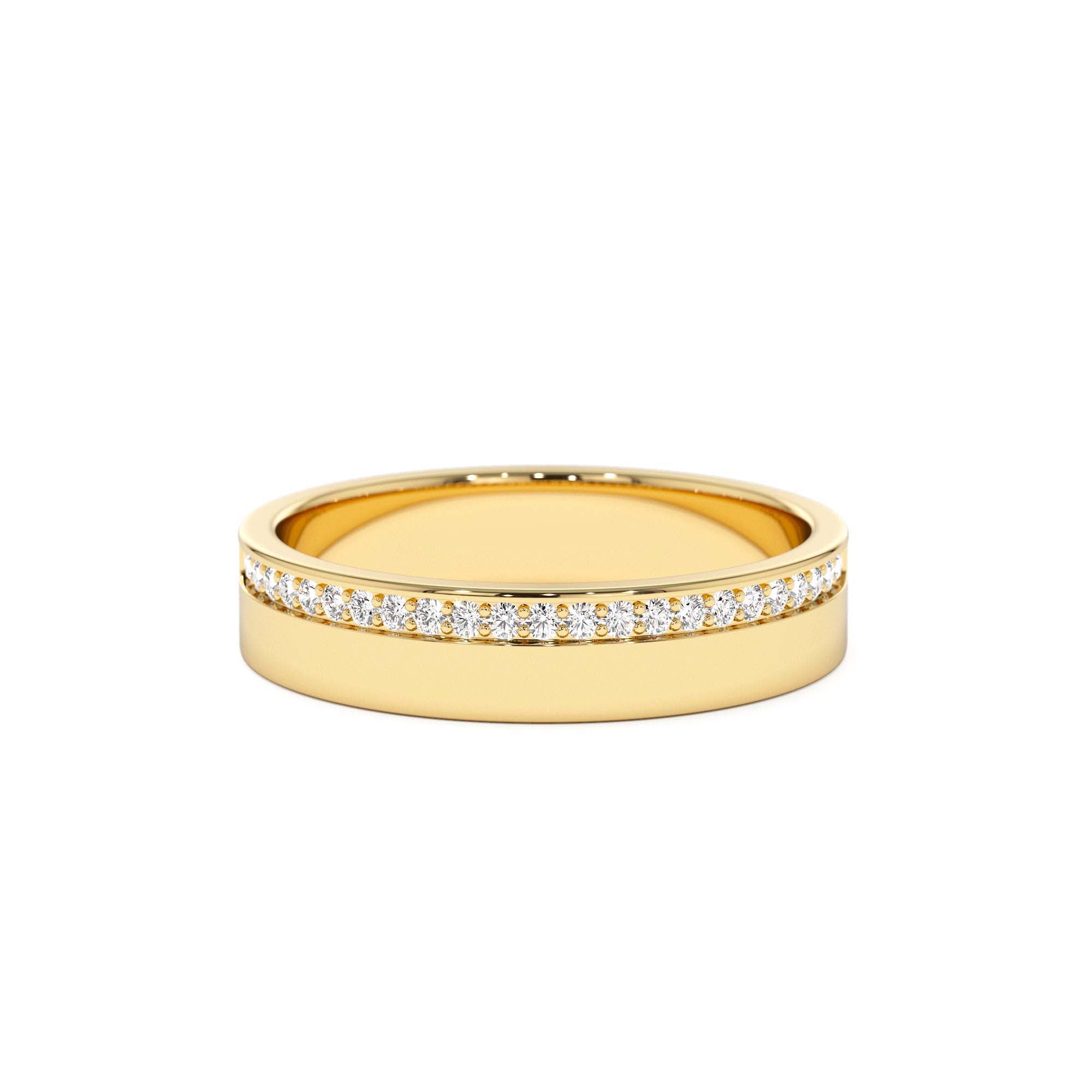 14K 4MM Half Eternity Diamond Wedding Band by Orlina Fine